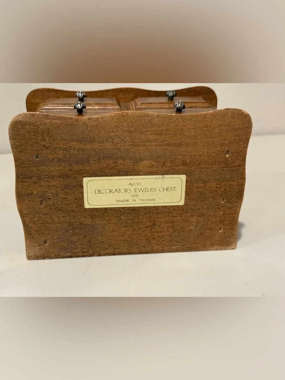Vintage Avon Decorators Jewelry Chest 1978 Wood w/ Drawer &‎ Velvet Lining